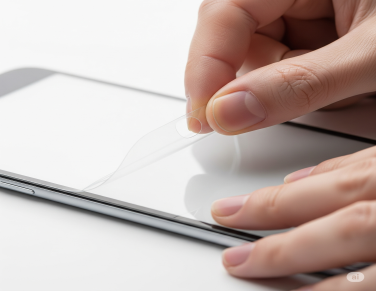 Sundání ochranné fólie z lepivé strany skla