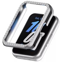 Ochranný rámeček s kamínky pro Samsung Galaxy Fit 3 - Stříbrný